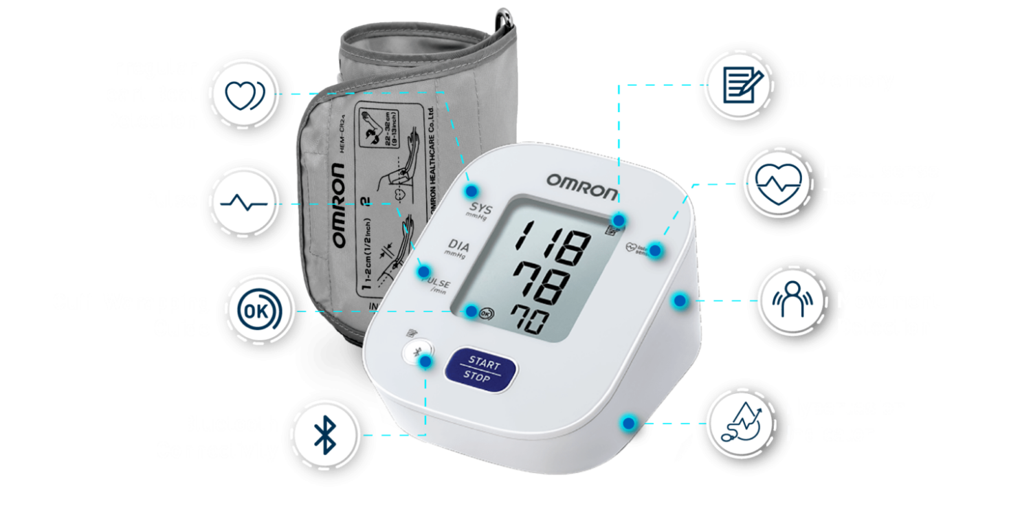 Omron HEM 7143T1 Bluetooth Blood Pressure Monitor Price in Bangladesh – Digital BP Machine with IntelliSense & 30 Memor